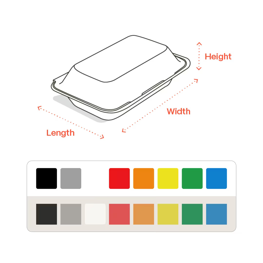 Baskılı Clamshell Paket Servis Kutusu | Şeker Kamışı (Bagasse), %100 Kompostlanabilir