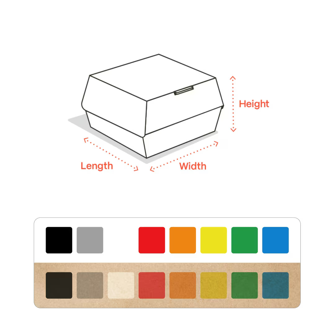 Özel Baskılı Clamshell Burger Kutusu (Custom Burger Box)