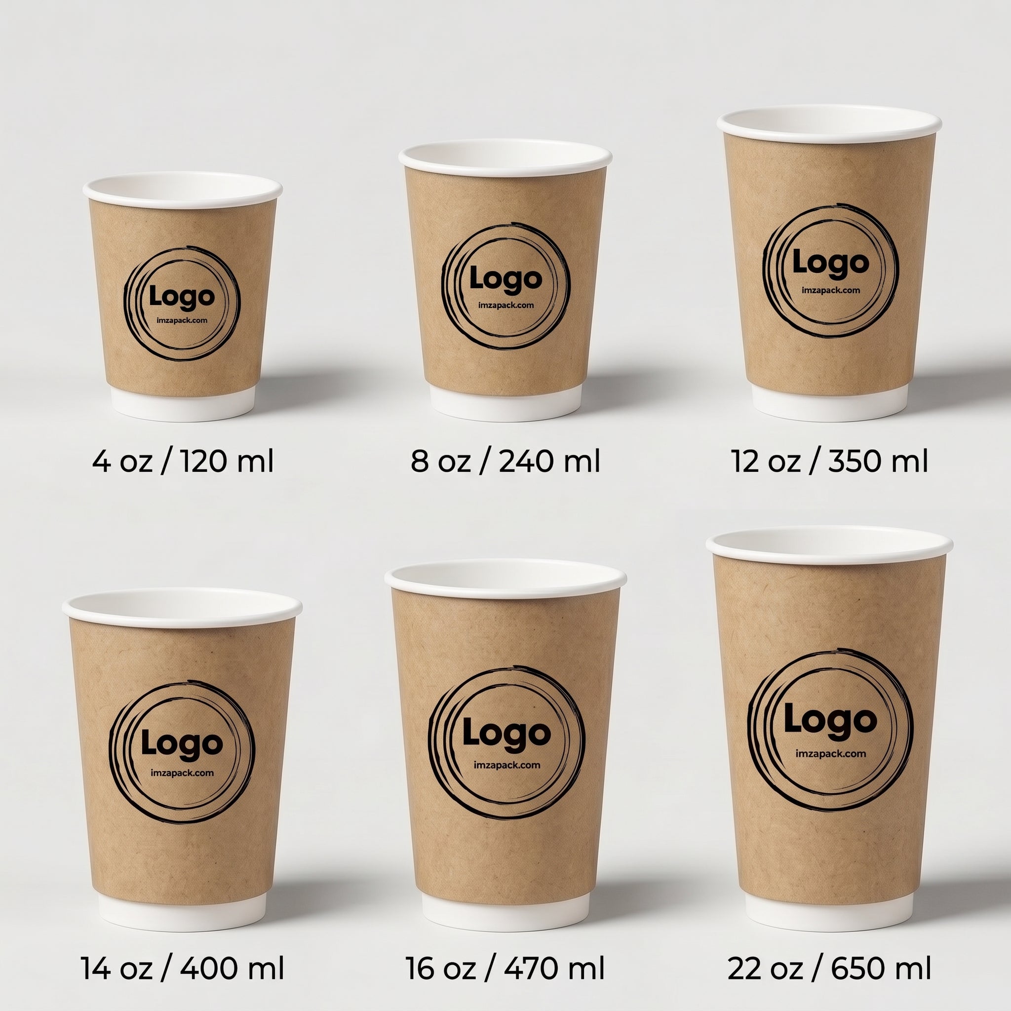 Özel Baskılı Double Wall Kahve Bardağı | Kraft