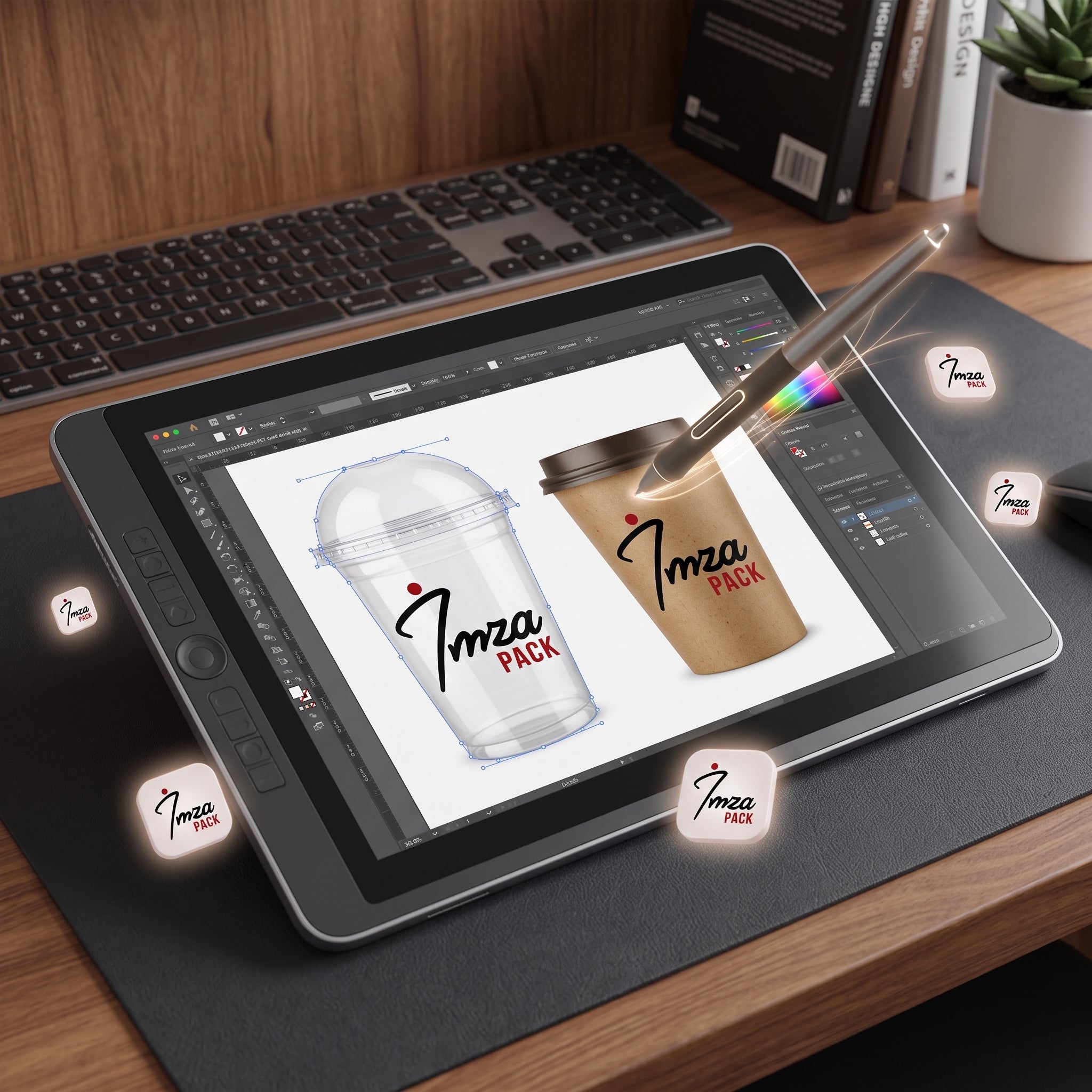 Karton Bardak ve PET Bardak İçin Profesyonel Vektörel Baskı Tasarımı Hizmeti - imzapack.com